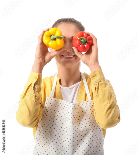 Young housewife with bell p...