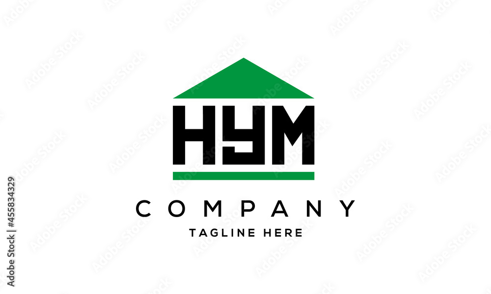 HYM three letter house for real estate logo design HYM three letter house for real estate logo design
