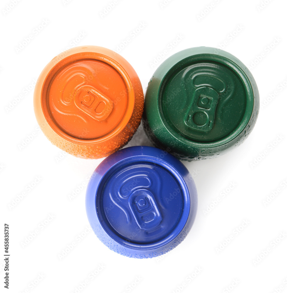 Cans of soda on white background Cans of soda on white background