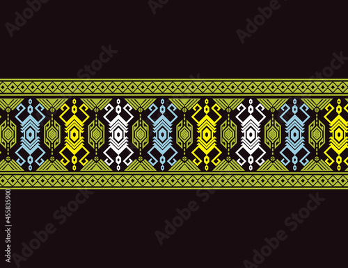 Geometric Ethnic Pattern Seamless Design used for Skirt, Carpet, Wallpaper, Clothing, Wrapping, Batik, Fabric, Print. Design of Vector Illustration Frame and Border photo