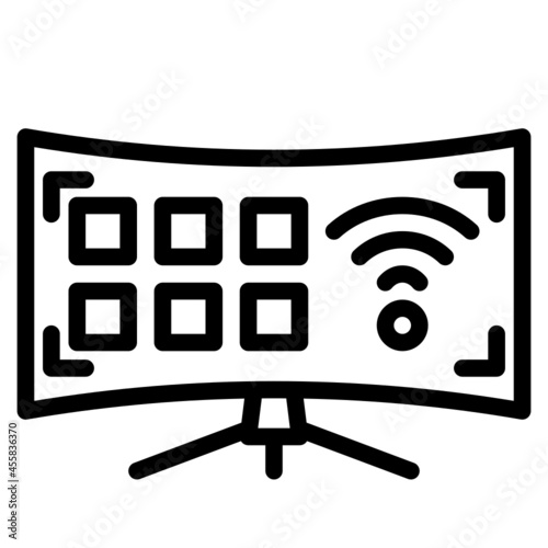 tv screen line icon photo