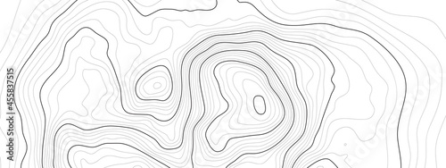Fotografie, Obraz The black on white contours vector topography stylized height of the lines