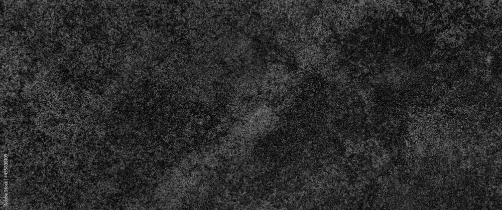 Fototapeta premium Panorama of Black grey concrete texture, Rough cement stone wall, Surface of old and dirty outdoor building wall, Abstract nature seamless background