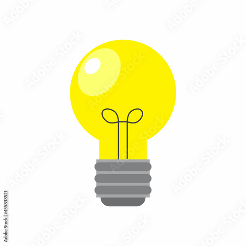 Yellow bulb icon. Yellow glass. Idea sign. Innovation technology. Business concept. Vector illustration. Stock image