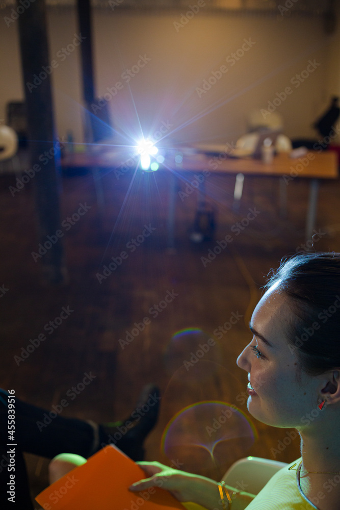 Businesswoman talking in office Businesswoman talking in office