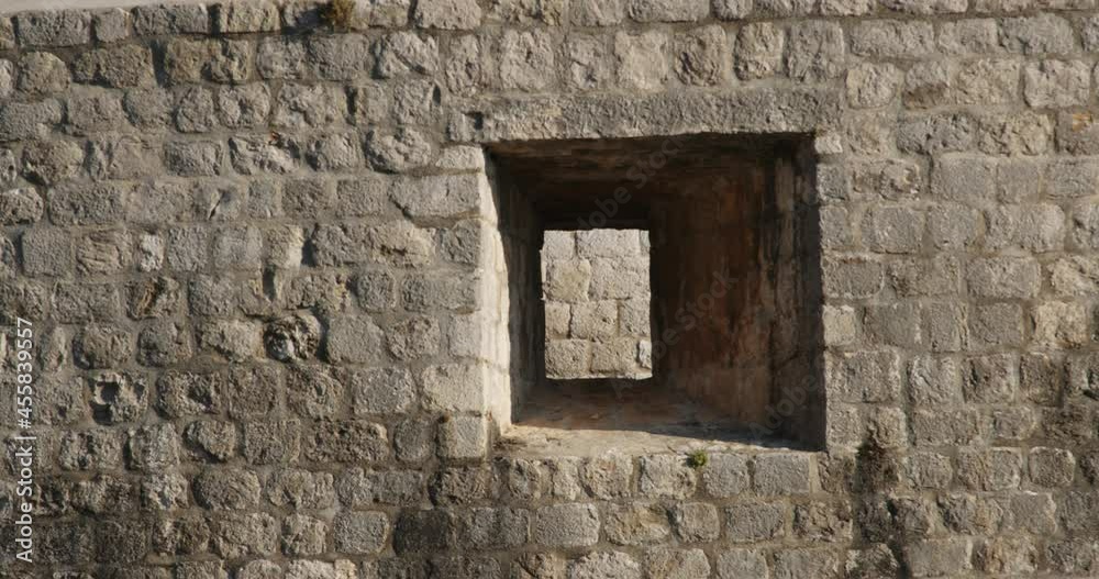 Old walls and towers in the historic old town of Dubrovnik Old walls and towers in the historic old town of Dubrovnik