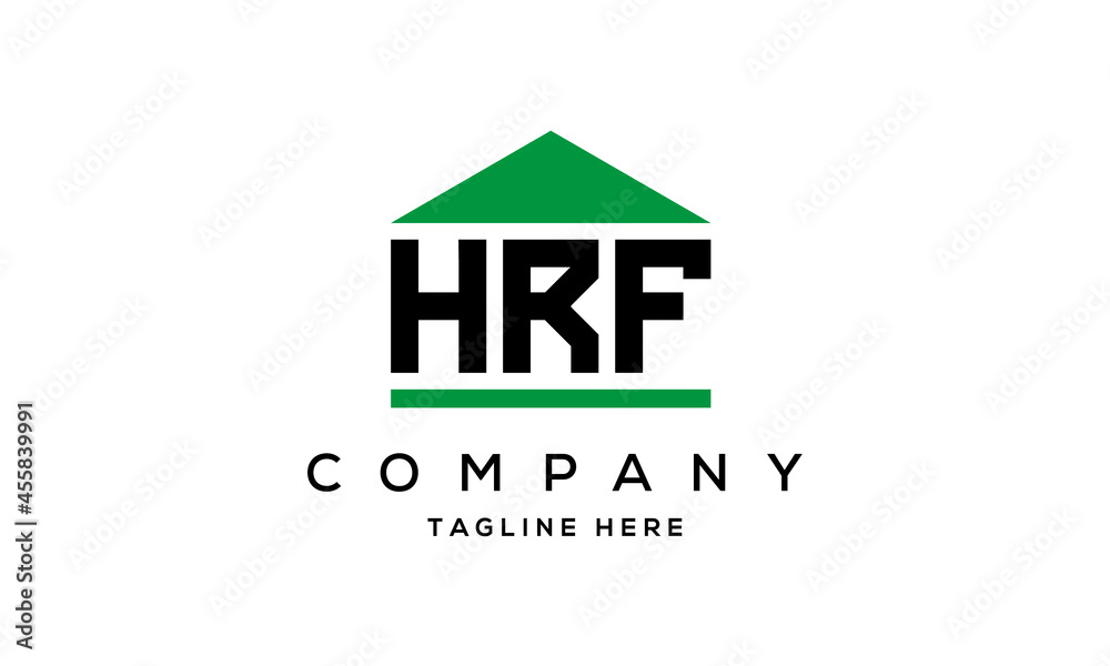 HRF three letter house for real estate logo design HRF three letter house for real estate logo design