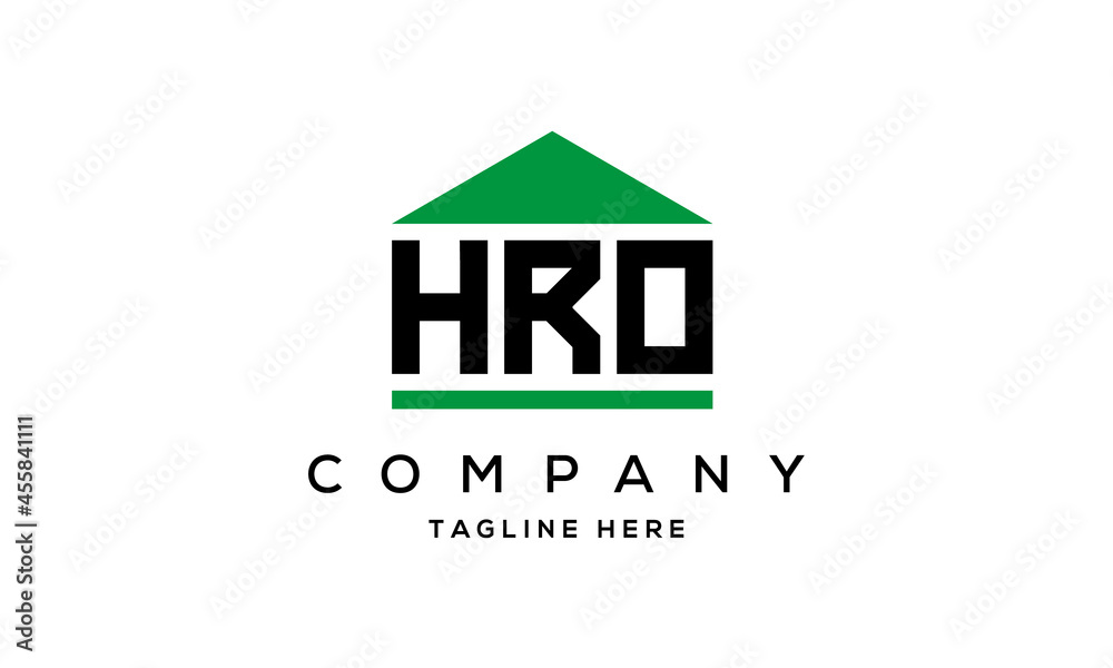 HRO three letter house for real estate logo design HRO three letter house for real estate logo design