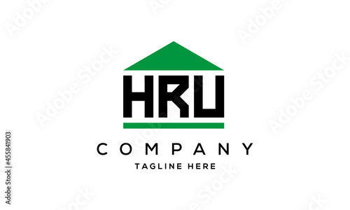 HRU three letter house for real estate logo design photo