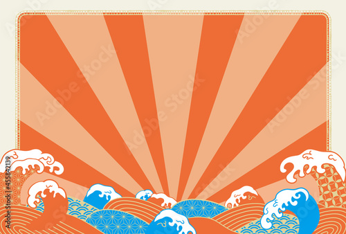 波の集中線　背景イラスト