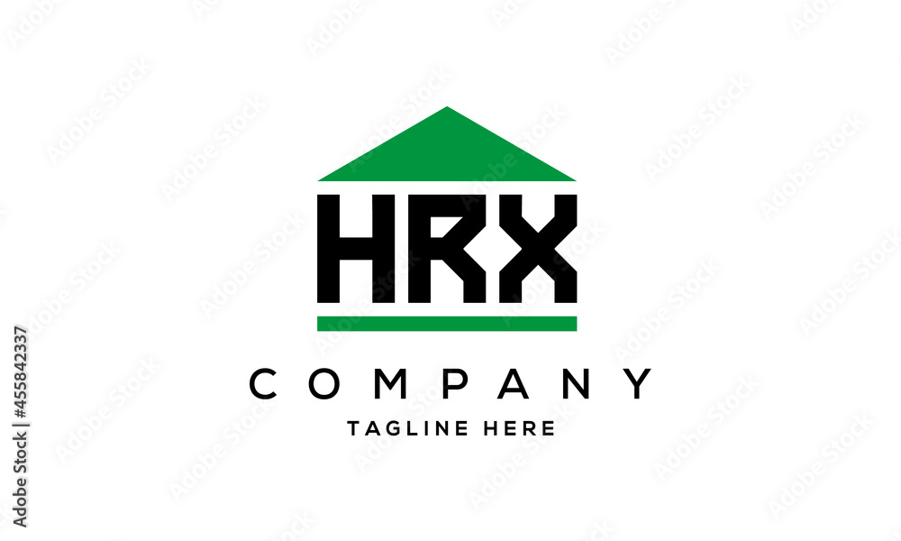 HRX three letter house for real estate logo design