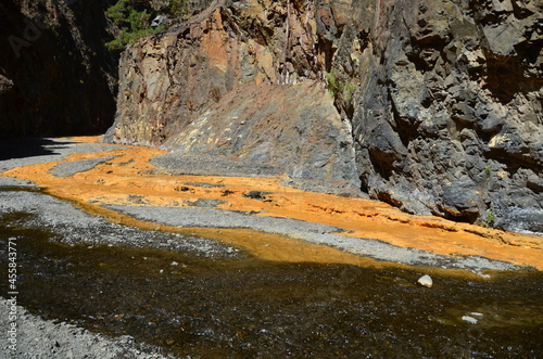 ARROYO CON AGUA FERRUGINOSA EN LA CALDERA DE TABURIENTE, ISLA DE LA PALMA photo