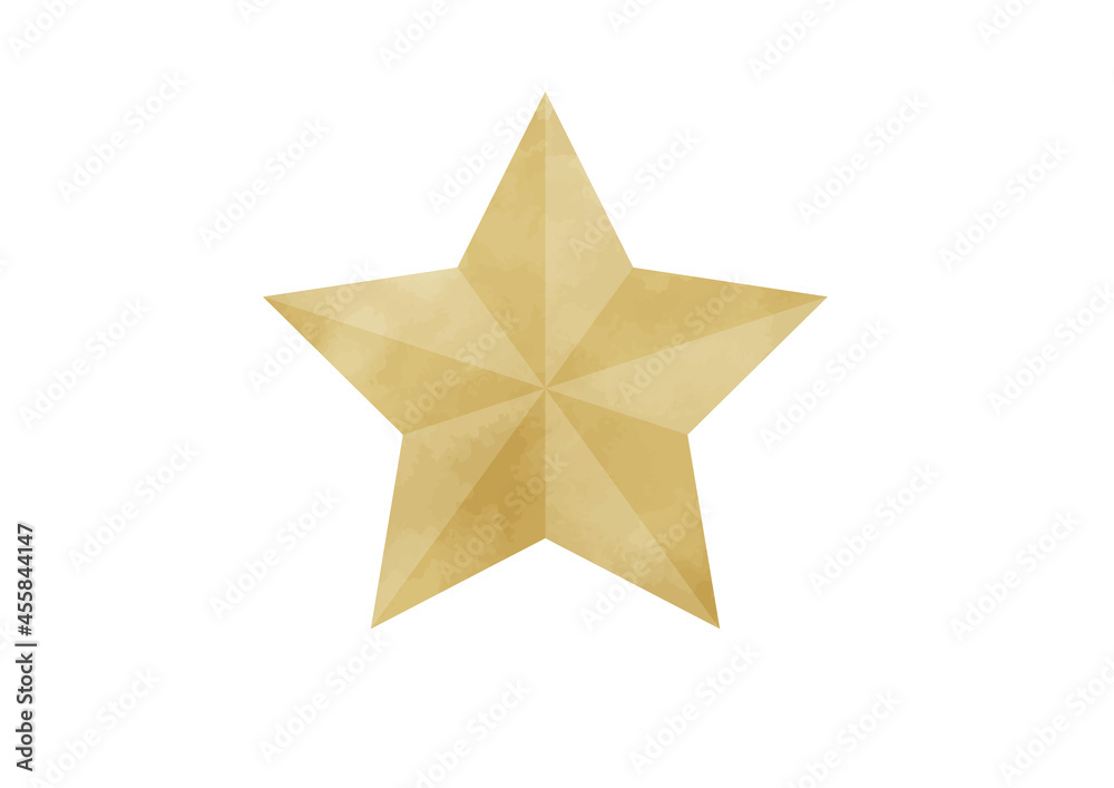 Obraz premium ゴールドの立体的な星のオーナメント 