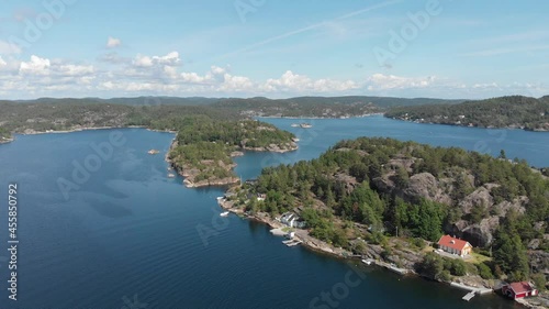 Exclusive properties on private island in Kragerofjorden, Norway - drone view photo