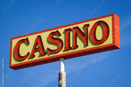 Old retro neon casino sign
