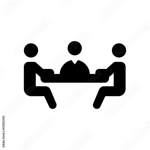 Icono de reunión de negocios. Concepto de negociación. grupo de personas. Ilustración vectorial, estilo silueta negro photo