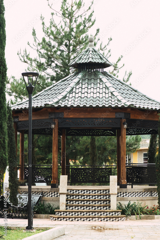kiosk in plazuel de mexico in the mountains of sinaloa badiraguato, surutato.