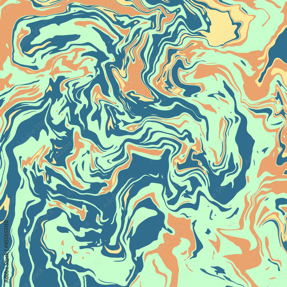 Liquid art texture. Abstract background with swirling paint effect. Painting with liquid acrylic that pours and splashes. Mixed paints for an interior poster. blue and orange iridescent colors Liquid art texture. Abstract background with swirling paint effect. Painting with liquid acrylic that pours and splashes. Mixed paints for an interior poster. blue and orange iridescent colors