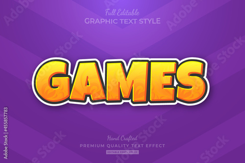 Games Title Cartoon Editable Premium Text Effect Font Style