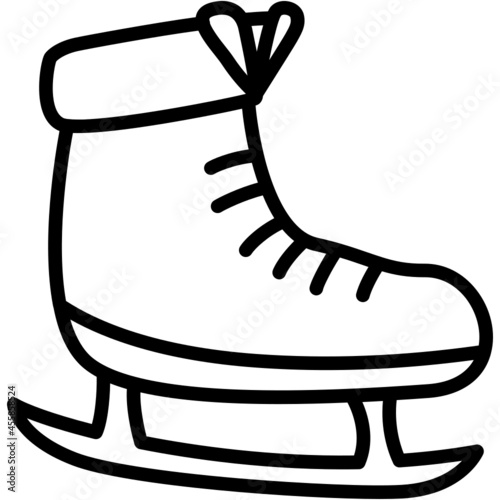 ice skates hand drawn outline doodle icon