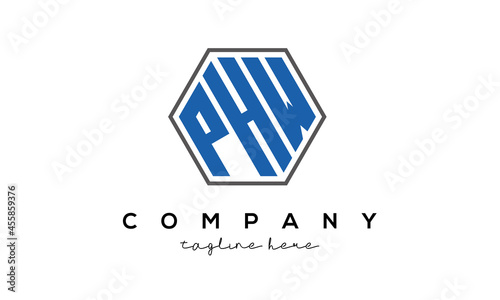 letters PHW creative polygon logo victor template photo