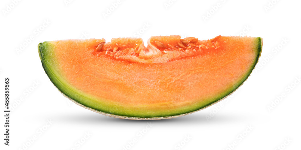 cantaloupe melon slices isolated on white cantaloupe melon slices isolated on white