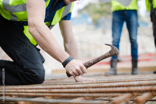 Construction worker working at construction site