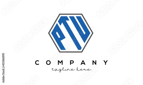 letters PTU creative polygon logo victor template	 photo