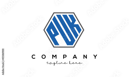 letters PUK creative polygon logo victor template	