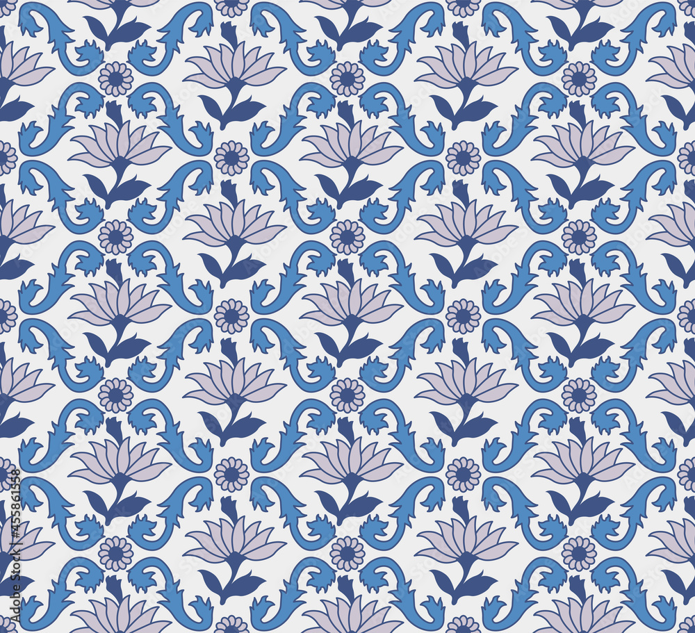 Japanese Luxury Lotus Diamond Vector Seamless Pattern Japanese Luxury Lotus Diamond Vector Seamless Pattern
