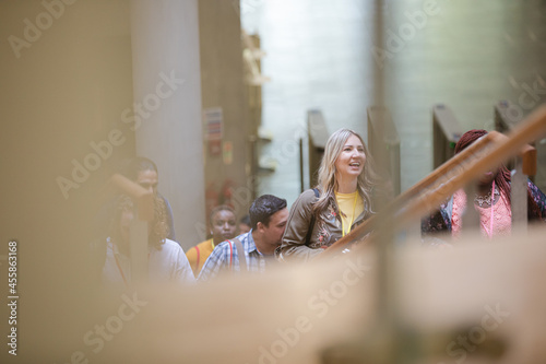 People going upstairs