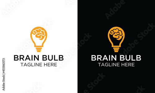 brain bulb logo vector design template