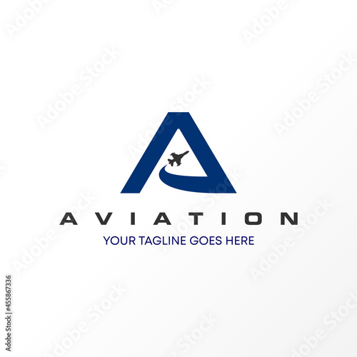 Letter or word A san serif font with airplane image graphic icon logo design abstract concept vector stock. Can be used as a symbol relating to aviation or initial