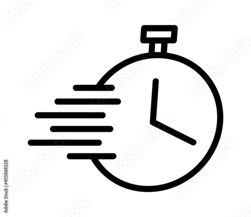 Fast delivery time icon line art vector icon for apps and websites
