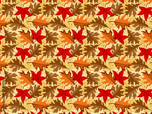 The autumn leaves pattern background.