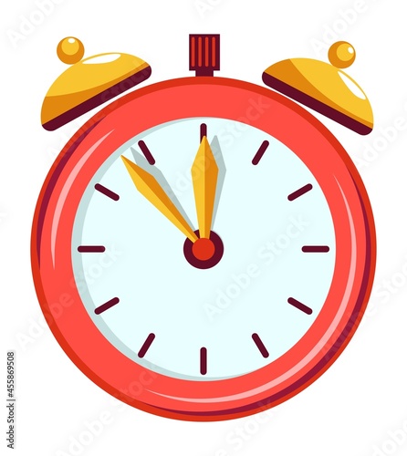 Vintage retro alarm, clock with ringing bells