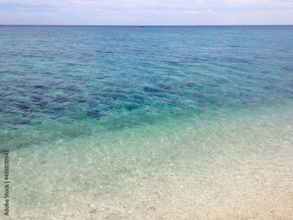 White sand beach, Crystal clear water at Kodingareng keke beach, Indonesia