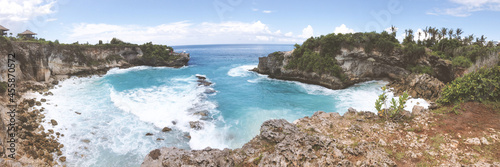 Amazing scenery, white sand beach, Crystal clear water at Lembongan, Indonesia