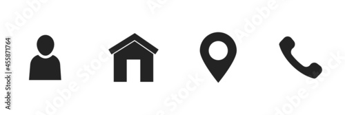 Contact icons for Resume, business card , mobile apps, 