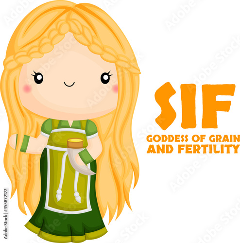 a vector of Sif from Norse mythology 
 photo