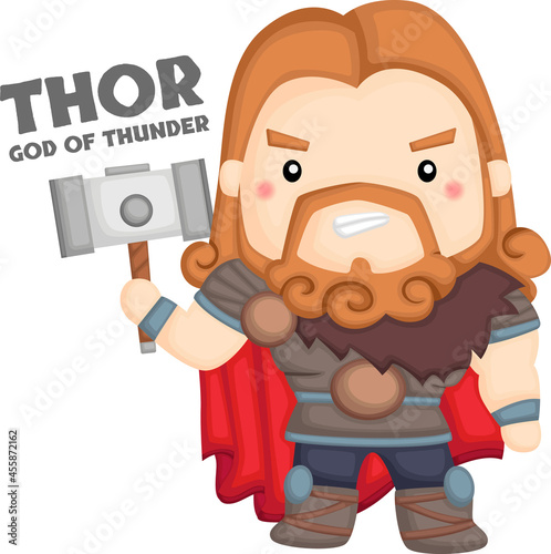 a vector of Thor from Norse mythology 
