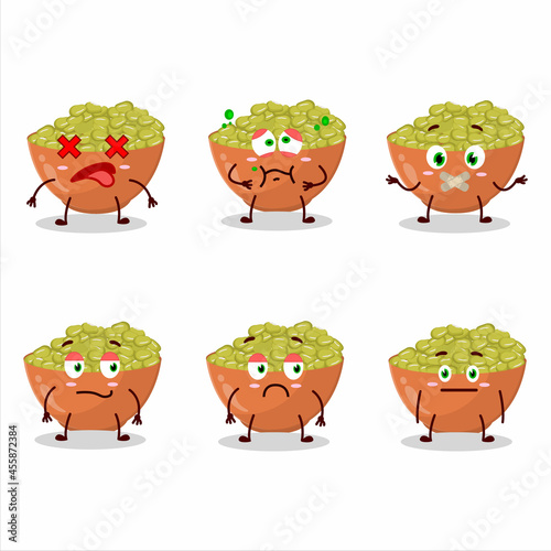 Mung beans cartoon character with nope expression
