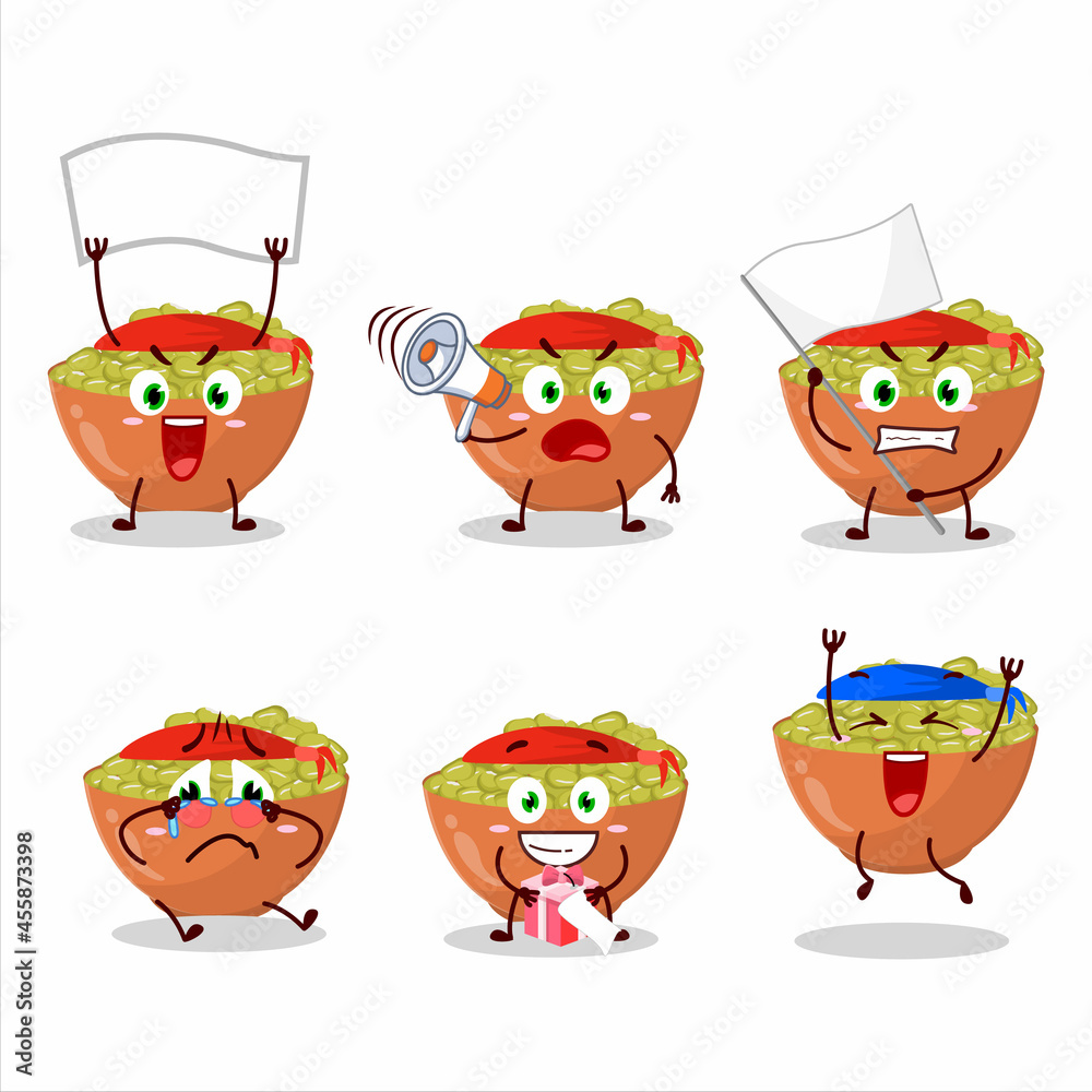 Mascot design style of mung beans character as an attractive supporter