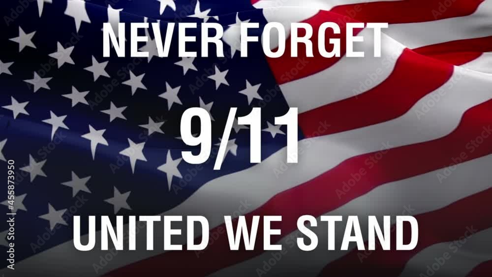 United States tribute of remembrance September 11 Memorial flag Closeup ...