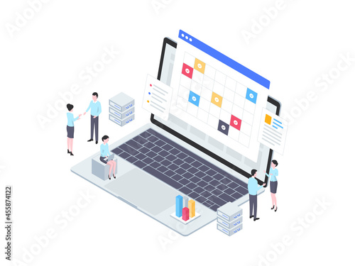 Business Agreement Isometric Illustration. Suitable for Mobile App, Website, Banner, Diagrams, Infographics, and Other Graphic Assets.