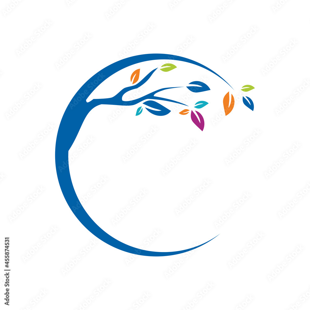 Tree leaves logo, company icon template illustration. Tree leaves logo, company icon template illustration.