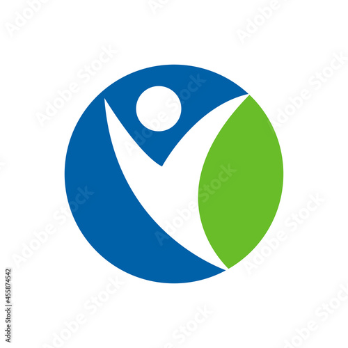 Non profit logo, people, healthy vector illustration.