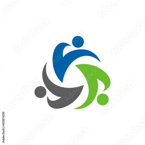 Non profit logo, people, healthy vector illustration.