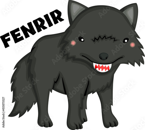 a vector of Fenrir from Norse mythology 