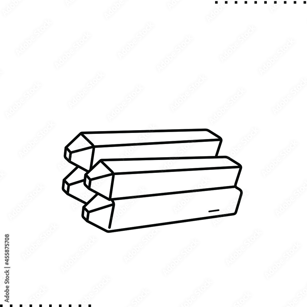 piles, stakes, construction materials, vector icon or small illustration in outlines piles, stakes, construction materials, vector icon or small illustration in outlines